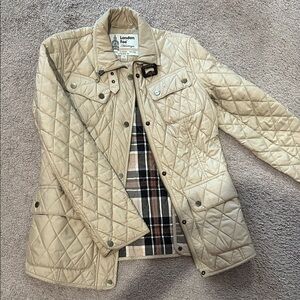 London Fog Women's Beige Quilted Utility Jacket
